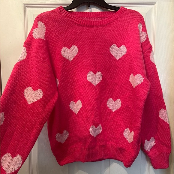 Pink Hearts Sweater- Never Worn - Picture 5 of 6